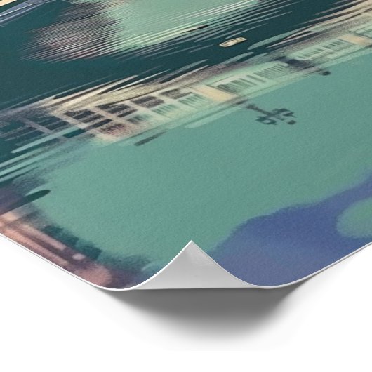 ハペニーブリッジダブリンヴィンテージ有名な旅行プレイス ポスター (角)