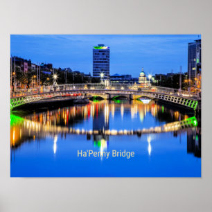 ハペニーブリッジ，ダブリン，アイルランド ポスター