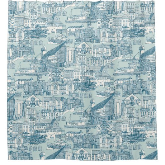 ハマグリのクジャク シャワーカーテン (正面)