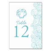 ハマグリの飛行波の水のビーチ結婚式のテーブル数 テーブルナンバー (裏面)