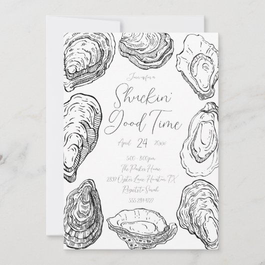 ハマグリ剥きパーティーの招待状 招待状 (正面)