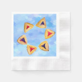 ハマンタシカラフルェンユダヤ星 縁ありカクテルナプキン (正面)