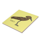 ハマーコップ鳥の漫画イラスト タイル (側面)