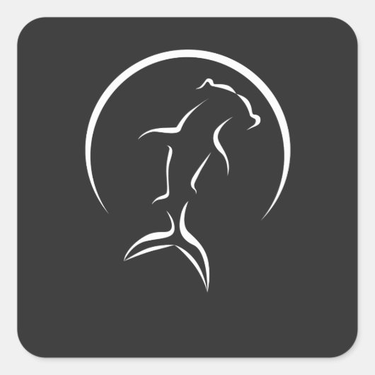 ハマーヘッドシャーク記号 スクエアシール (正面)