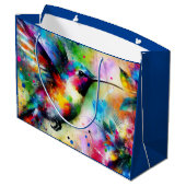 ハミお洒落カラフルドリの青（緑） ラージペーパーバッグ (裏面アングル)