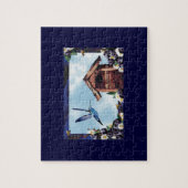 ハミかわいらしドリ、バードハウス、ブルーベリー ジグソーパズル (縦)