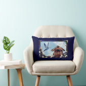 ハミかわいらしドリ、バードハウス、ブルーベリー ランバークッション (椅子)