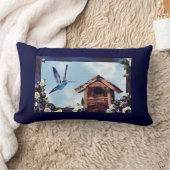 ハミかわいらしドリ、バードハウス、ブルーベリー ランバークッション (ブランケット)