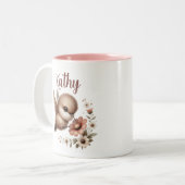 ハミエレガントドリフローラパーソナライズされた名 ツートーンマグカップ (正面左)