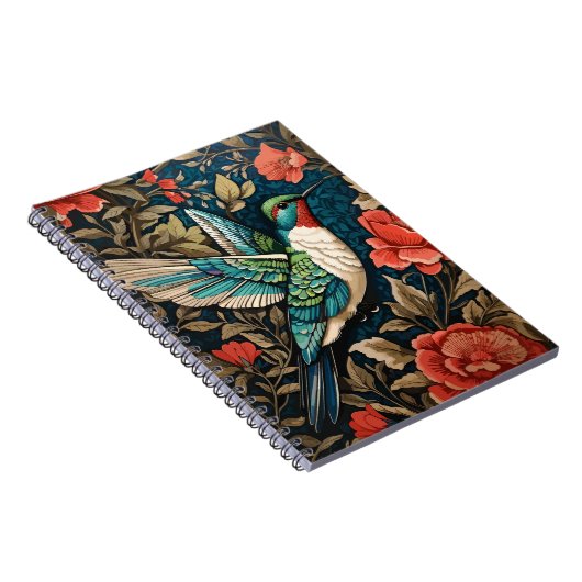 ハミエレガントドリ飛んでいる・ウィリアム・モリスインスパイア ノートブック (右側)