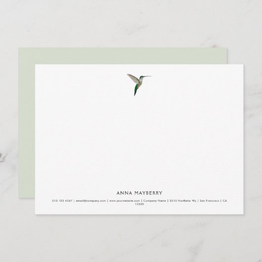 ハミエレガントドリ ノートカード (正面/裏面)