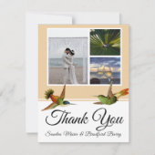 ハミエレガントング結婚バードの写真コラージュ サンキューカード (正面)