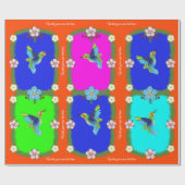 ハミカラフルチョウ。オレンジ. ラッピングペーパー (フラット)