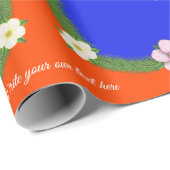 ハミカラフルチョウ。オレンジ. ラッピングペーパー (ロールコーナー)