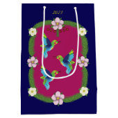 ハミカラフルチョウ。ダークブルー ミディアムペーパーバッグ (裏面)