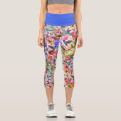 ハミカラフルドリと花 カプリレギンス (正面)