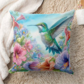 ハミカラフルドリと花 クッション (ブランケット)