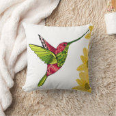 ハミカラフルドリ黄色い花 クッション (ブランケット)