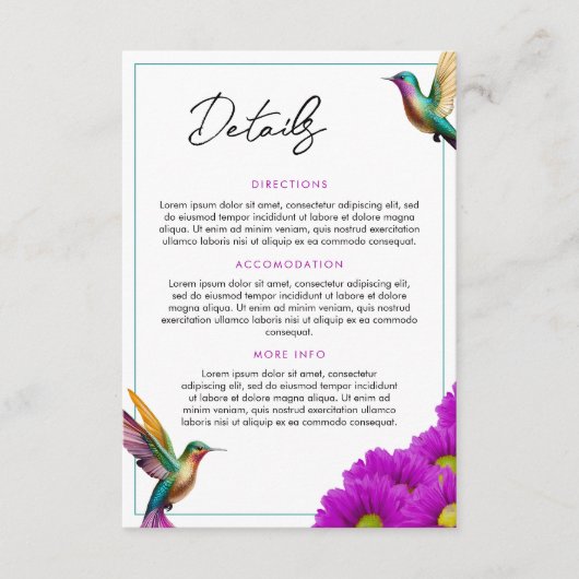 ハミカラフルニドリ紫のデイジー結婚ズ エンクロージャーカード (正面)