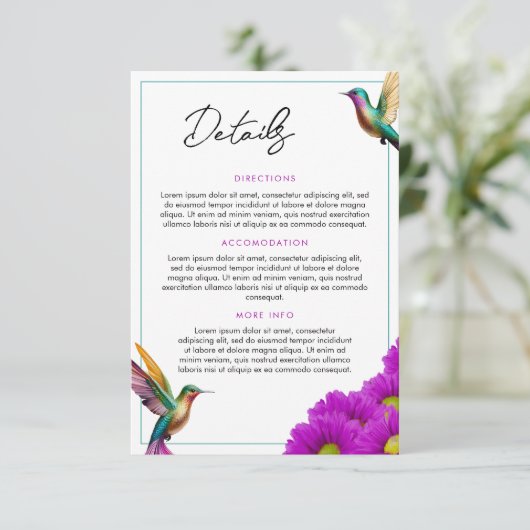 ハミカラフルニドリ紫のデイジー結婚ズ エンクロージャーカード (スタンド正面)