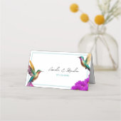 ハミカラフルニドリ紫のデイジー結婚ズ プレイスカード (裏面)