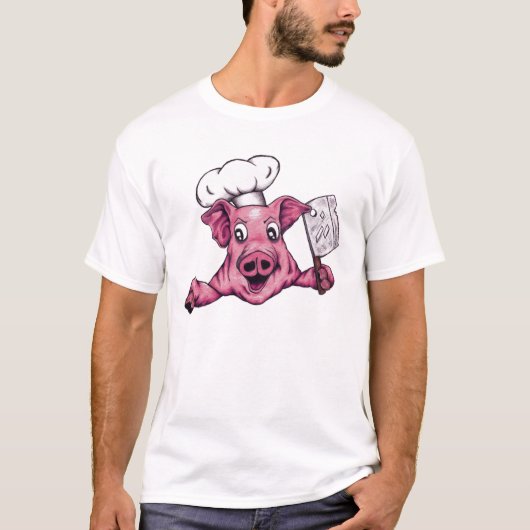ハミサイダルマニアックな面白いシェフ豚の芸術 Tシャツ (正面)