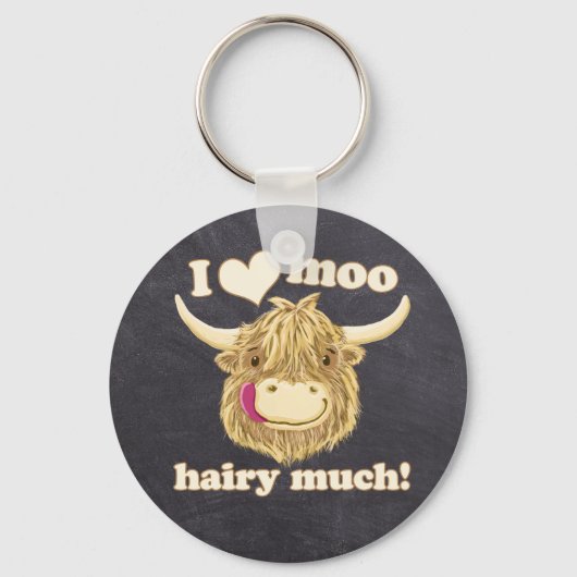 ハミッシュは毛モー毛が大好き！ハイランド牛 キーホルダー (正面)