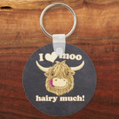 ハミッシュは毛モー毛が大好き！ハイランド牛 キーホルダー (正面)