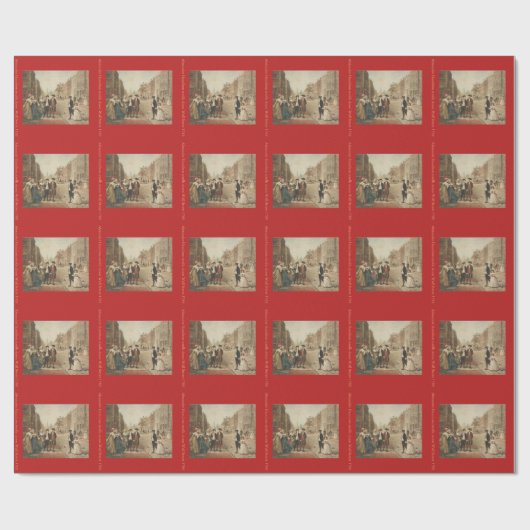 ハミルトンはウォールストリートの覆いの下で散歩します ラッピングペーパー (フラット)