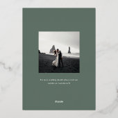 ハミルトンエレガントセージ銀箔の緑結婚色 箔招待状 (裏面)