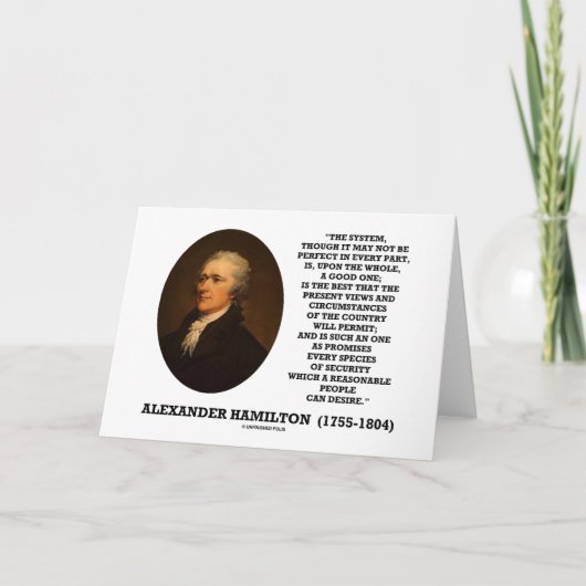 ハミルトンシステムよい1つの引用文完全がないため カード (正面)