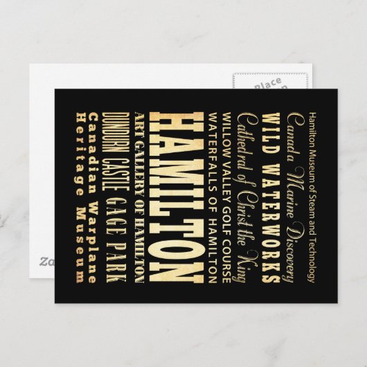 ハミルトンシティオブオンタリオタイポグラフィアート ポストカード (正面/裏面)