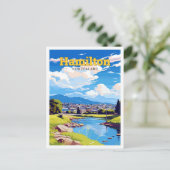 ハミルトンニュージーランドトラベルヴィンテージイラストレーション ポストカード (スタンド正面)