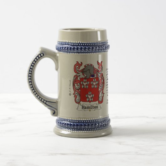 ハミルトン家紋ステイン ビールジョッキ (左)