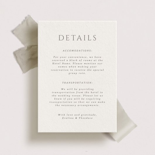 ハミルトン結婚ポートト詳細カード 招待状