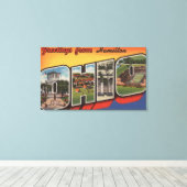 ハミルトン，オハイオ – ラージレターのシーン キャンバスプリント (インサイチュ (ウッドフロア))