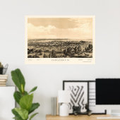 ハミルトン、オン、カナダのパノラママップ – 1859 ポスター (ホームオフィス)