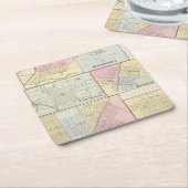 ハミルトン、カーセッジ、Bushnell、リンカーンおよびLaHarpe スクエアペーパーコースター (アングル)