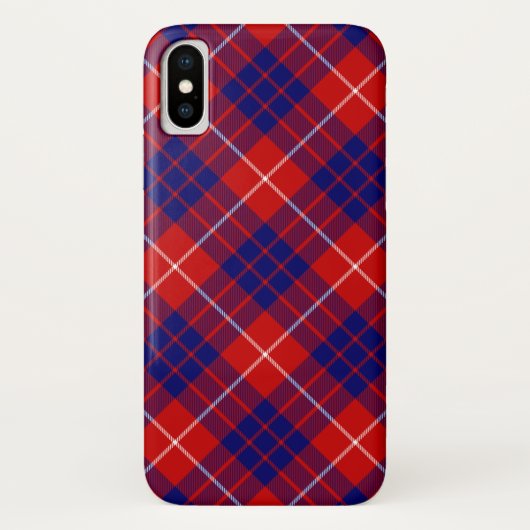 ハミルトン タルタン 赤 青 紫 チェック Case-Mate iPhoneケース (裏面)