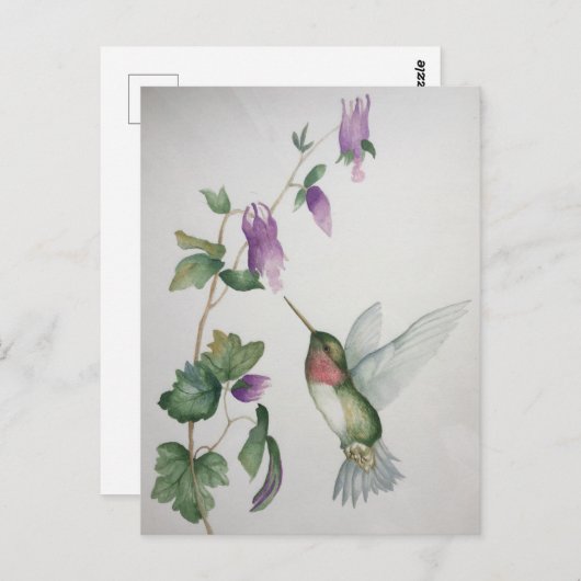 ハミンエレガントグバードガーデンウォーターカラー ポストカード (正面/裏面)