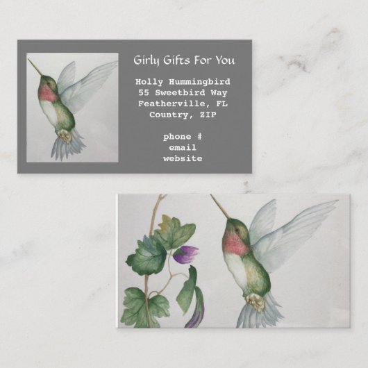 ハミンガーリーグバエレガントード水色 名刺 (正面/裏面)