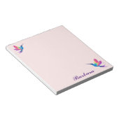 ハミングカラフルバードのパーソナライズ ノートパッド (アングル)