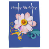 ハミングカラフルバード編集可能 ミディアムペーパーバッグ (裏面)