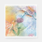 ハミングカラフル鳥パーティー スタンダードランチョンナプキン (正面)