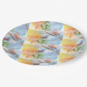 ハミングカラフル鳥パーティー ペーパープレート (アングル)