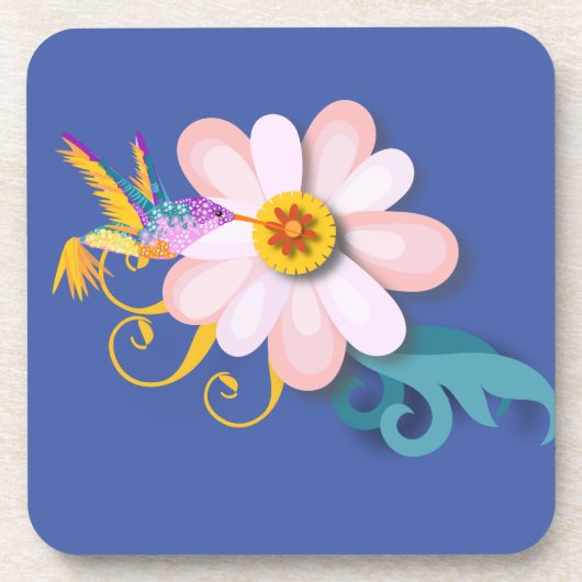 ハミングカラフル鳥 コースター (正面)