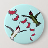 ハミンググランジ鳥のハートと翼 缶バッジ (正面)