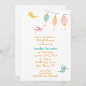 ハミングバお洒落ードネクタールブライダルシャワー 招待状 (正面/裏面)