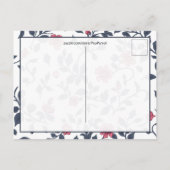 ハミングバかわいらしードピンクの花のつる植物新しいアドレス ポストカード (裏面)