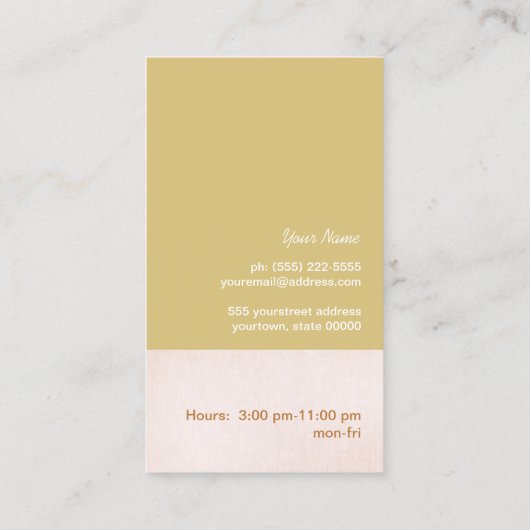 ハミングバかわいらしードピンク芽ブランチビジネスカード 名刺 (裏面)